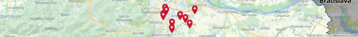 Kartenansicht für Apotheken-Notdienste in der Nähe von Leopoldsdorf (Bruck an der Leitha, Niederösterreich)